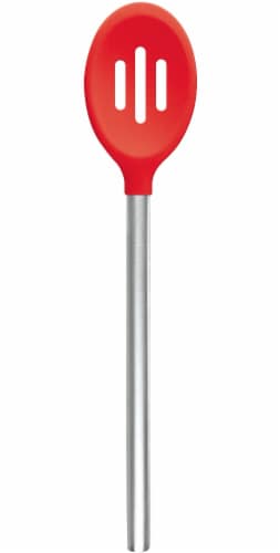 Tovolo Silicone Slotted Spoon - Candy Apple Perspective: front