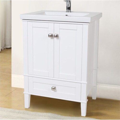 Elegant Decor VF-2001 24 in. Single Bathroom Vanity Set, White - Large Perspective: front