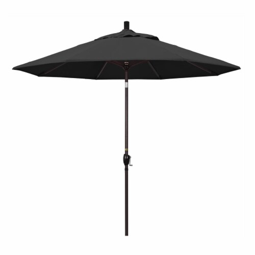 California Umbrella 9' Patio Umbrella in Black Perspective: front