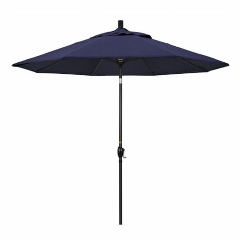 California Umbrella GSPT908302-5439 9 ft. Aluminum Market Umbrella Push Tilt - M Black-Sunbre Perspective: front