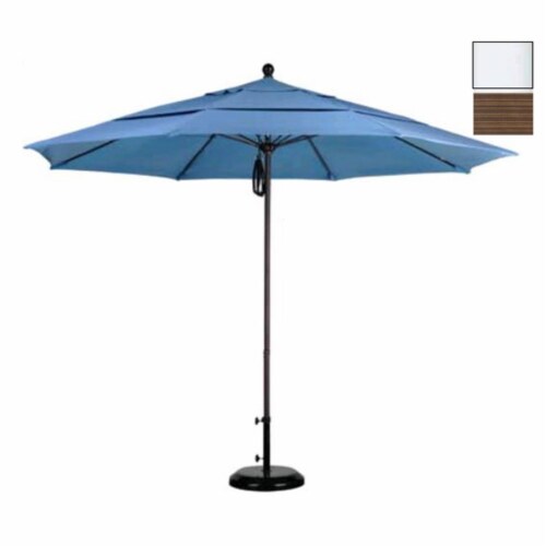 California Umbrella ALTO118170-FD10-DWV 11 ft. Fiberglass Market Umbrella PO DVent MWhite-Ole Perspective: front
