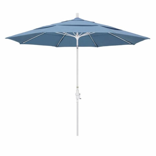 California Umbrella 11' Patio Umbrella in Air Blue Perspective: front