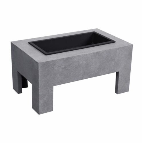 Astella FP202-CE Monolith Fire Basin, Light Gray Cement Perspective: front