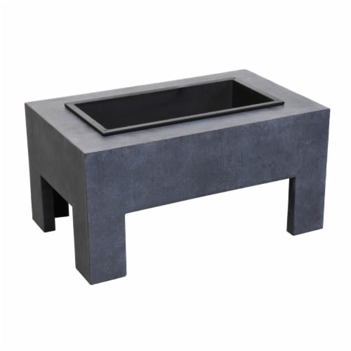 Astella FP202-GR Monolith Fire Basin, Dark Gray Granite Perspective: front