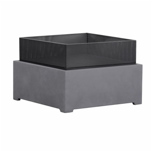 Astella FP205-GR 21.66 x 21.66 in. Sentinel Fire Basket in Gray Granite Perspective: front