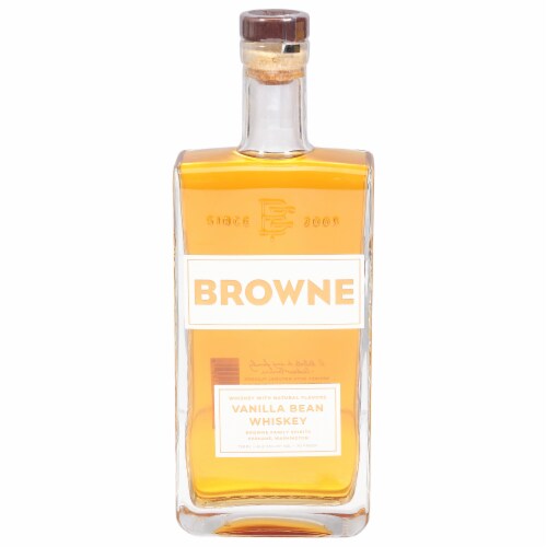 Browne Vanilla Bean Spokane Washington Naturally Flavored Whiskey Perspective: front