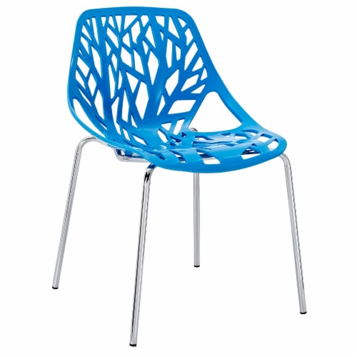 Stencil Dining Side Chair - Blue Perspective: front
