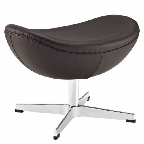 Glove Leather Ottoman - Brown Perspective: front
