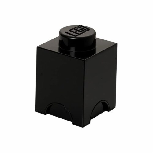 LEGO® Storage 1-Stud Brick Bright Black Storage Container Perspective: front