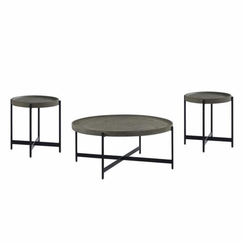 Brookline 3 Piece Table Set with 42 in. Round Coffee Table and Two