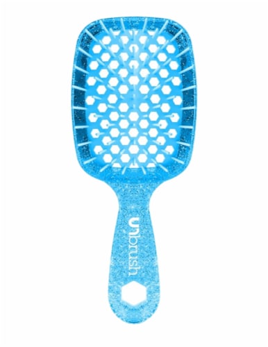 UNbrush Detangling Brush Mini Glitter - Sapphire Blue Perspective: front
