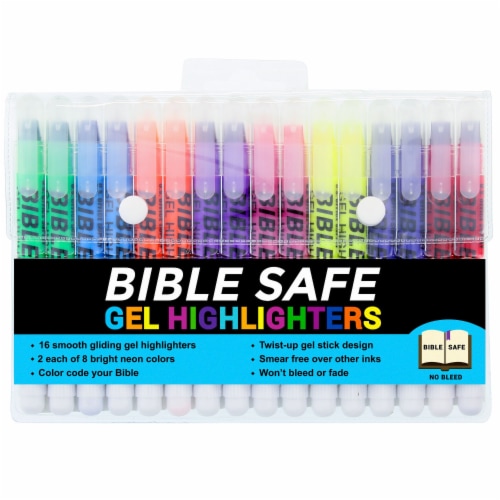 Bible Safe Gel Highlighters, Assorted Bright Neon Fluorescent Highlight  Colors - 16 Count, 16 Highlighters - Fry's Food Stores