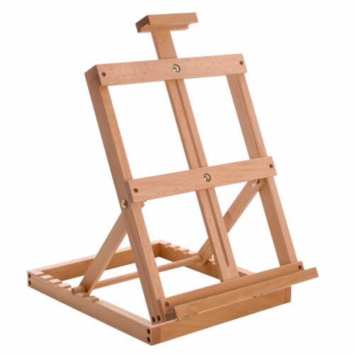 Venice Heavy Duty Tabletop Wooden H-Frame Studio Easel, Adjustable Painting & Display Easel Perspective: front