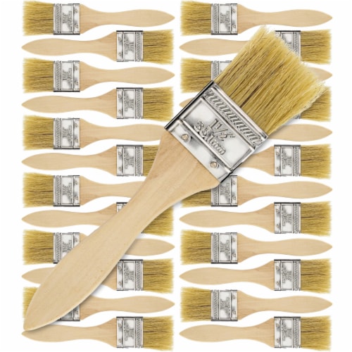 24 Pack of 1-1/2 inch Paint and Chip Paint Brushes for Paint, Stains, Varnishes, and Glues Perspective: front