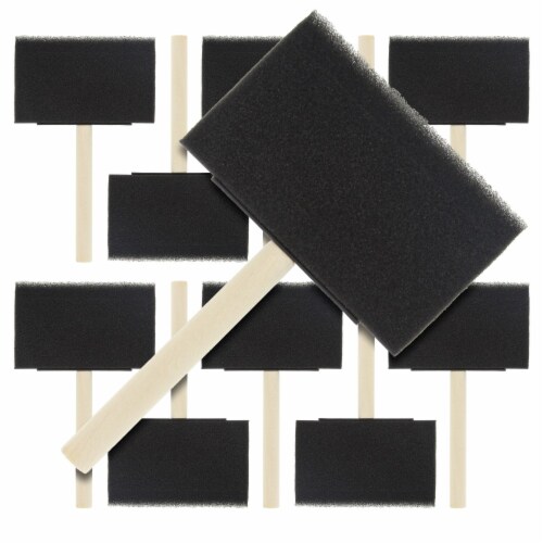 2 Inch Foam Sponge Wood Handle Paint Brush Set (Value Pack Of 40