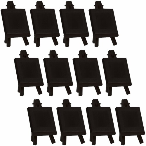 3 x 3 Stretched Black Canvas with 5 Mini Black Wood Display Easel