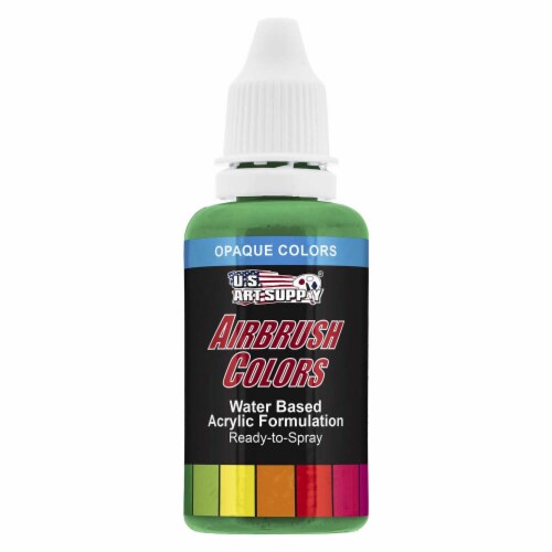 Grass Green, Opaque Acrylic Airbrush Paint, 1 oz. Perspective: front