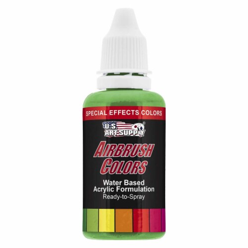 Green Pearl, Pearlized Special Effects Acrylic Airbrush Paint, 1 oz. Perspective: front