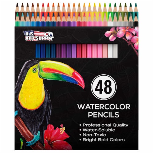 48 Piece Watercolor Artist Grade Water Soluble Colored Pencil Set