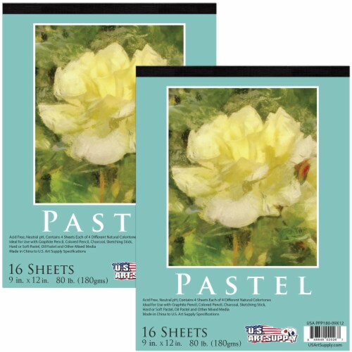 9  x 12  Pastel Paper Pad, Natural Tone Colors, 16 Sheets, 80 Pound (180gsm) - 2 Pads Perspective: front