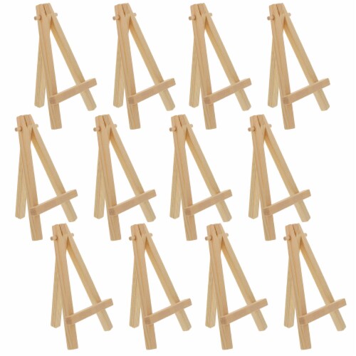 5  Mini Wood Display Easel (12 Pack), A-Frame Artist Tripod Easel - Tabletop Holder Stand Perspective: front