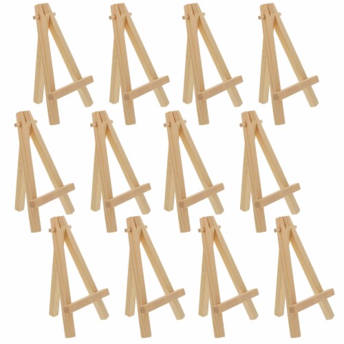 5 Mini Wood Display Easel (12 Pack), A-Frame Artist Tripod Easel