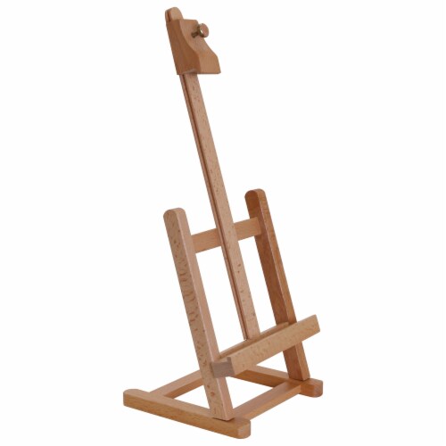 16  Mini Tabletop Wooden H-Frame Studio Easel - Artists Adjustable Painting and Display Easel Perspective: front