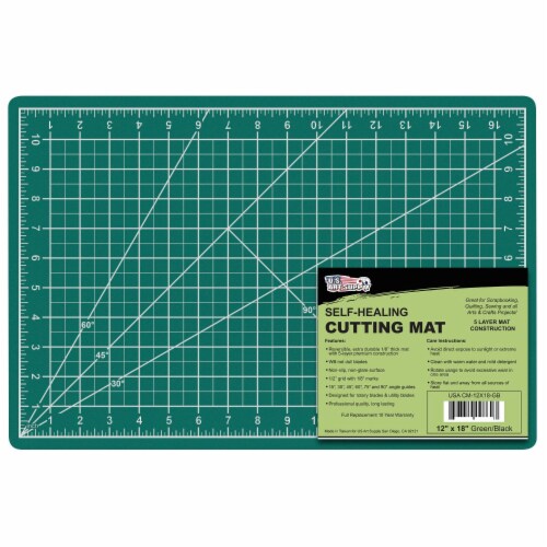 12 x 18 Green/Black Self Healing 5-Ply Double Sided Durable Non-Slip PVC  Cutting Mat, 12” x 18” - Ralphs