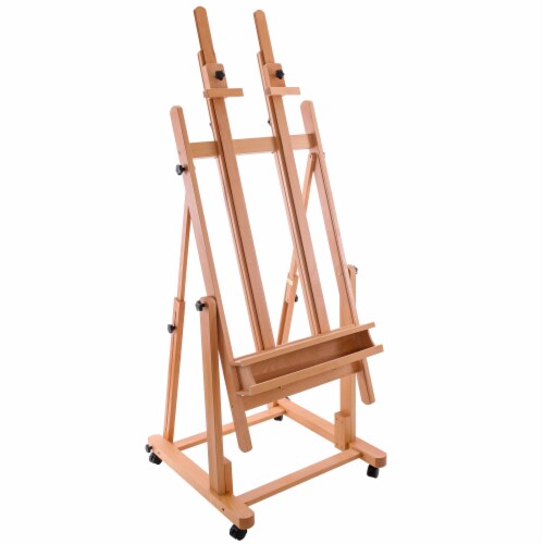 Extra Large Double Mast Wooden H-Frame Studio Floor Easel with Artist  Storage Tray, Easel - Kroger