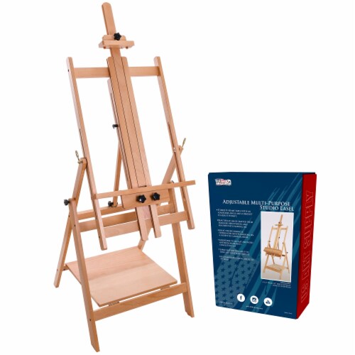 Large Adjustable H-Frame Studio Artist Wooden Floor Easel - Tilts Flat,  Adjusts to 88 High, Easel - Harris Teeter