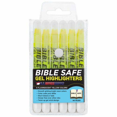 Bright Neon Fluorescent Yellow Twist-Up Bible Safe Gel Highlighter Markers-  6 Pack, 6 Highlighters - Foods Co.