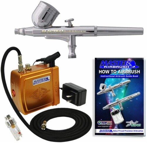 Airbrushing System Kit with Mini Air Compressor - Gravity Feed Dual-Action  Airbrush, Hose, Airbrushing System - Fry's Food Stores