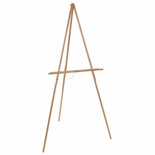 64  Torrey Wooden A-Frame Tripod Studio Artist Floor Easel - Adjustable Tray Height Perspective: front