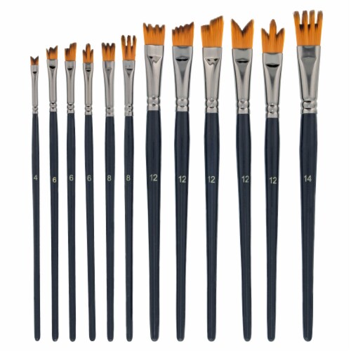 Paint Brushes - 13 Pieces - 1 Mixing Paddles Included - Acrylic