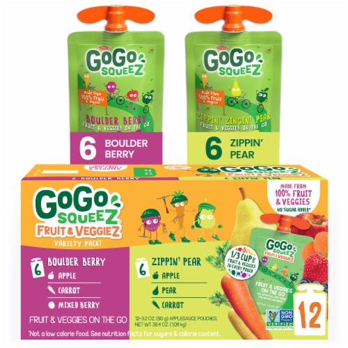 GoGo squeeZ Fruit & veggieZ Applesauce & Puree Variety Pack
