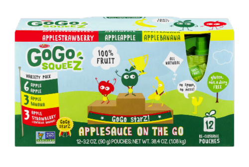 GoGo Squeez Applesauce On The Go Pouches Variety Pack Perspective: front