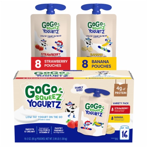 GoGo Squeez YogurtZ Low Fat Strawberry & Banana Yogurt Perspective: front