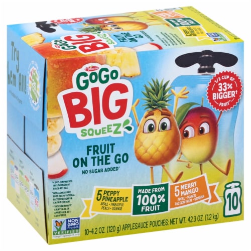 GoGo Squeez® Pineapple & Mango Applesauce Pouches Perspective: front