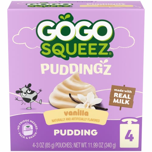 GoGo Squeez® Puddingz Sweet Indulgence Vanilla Pudding Pouches Perspective: front