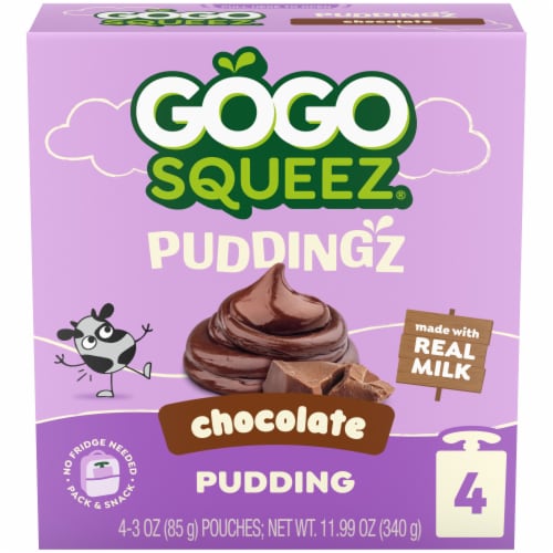 GoGo Squeez® Puddingz Indulgence Chocolate Pudding Pouches Perspective: front