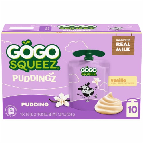 GoGo Squeez® Puddingz Vanilla Pudding Pouches Perspective: front