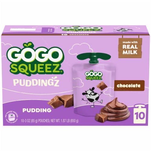 GoGo Squeez® Puddingz Chocolate Pudding Pouches Perspective: front