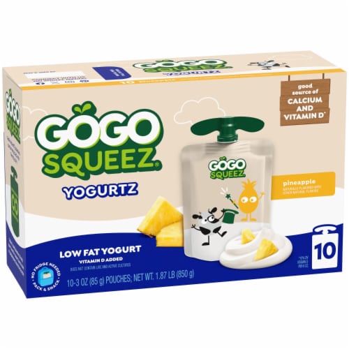 GoGo Squeez® Yogurtz Pineapple Pouches Perspective: front