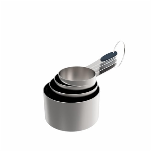 Core Home Silicone & Stainless Steel Gray Measuring Cup Set Perspective: front