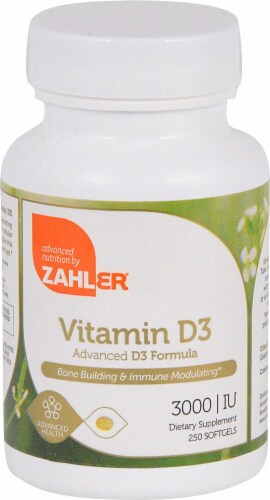 Zahler Vitamin D3 Softgels 3000IU Perspective: front