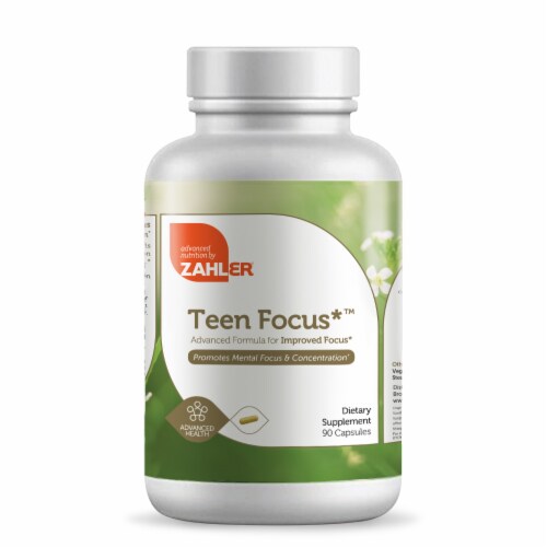 Zahler Teen Focus Advanced Formula for Improved Focus Dietary Supplement Capsules Perspective: front