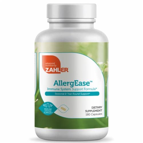Zahler AllergEase Immune System Support Formula Dietary Supplement Capsules Perspective: front