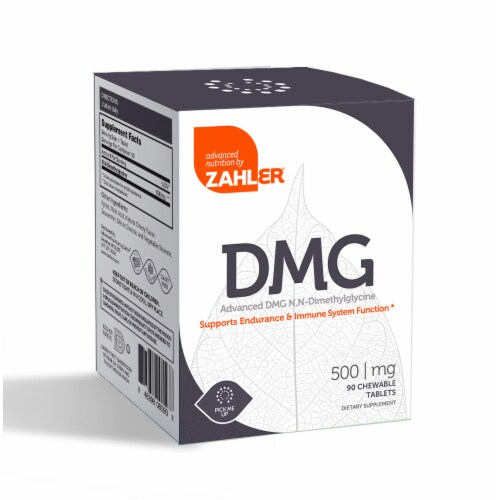 Zahler DMG 500 mg Endurance & Immune System Support Cherry Chewable Tablets Perspective: front