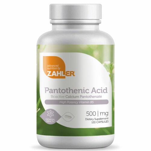 Zahler Kosher Pantothenenic Acid Capsules Perspective: front