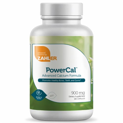 Zahler PowerCal Advanced Calcium Formula Dietary Supplement Capsules 900mg Perspective: front